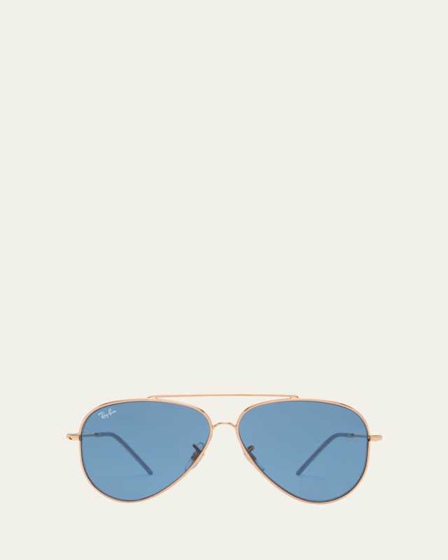 Golden Metal & Plastic Aviator Sunglasses