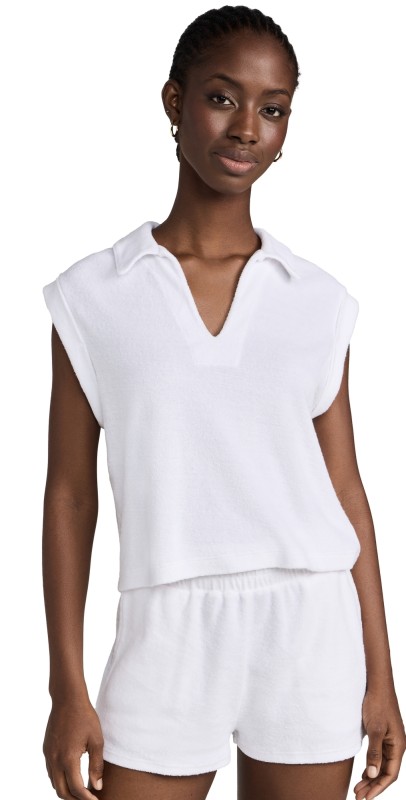 Year of Ours The Montengo Terry Polo White