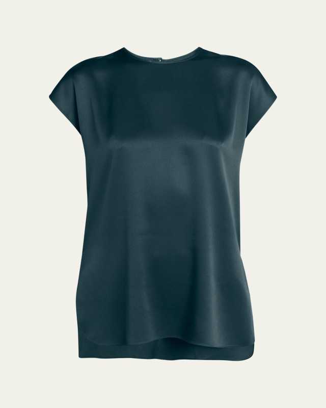 Short Sleeve Silk Blouse