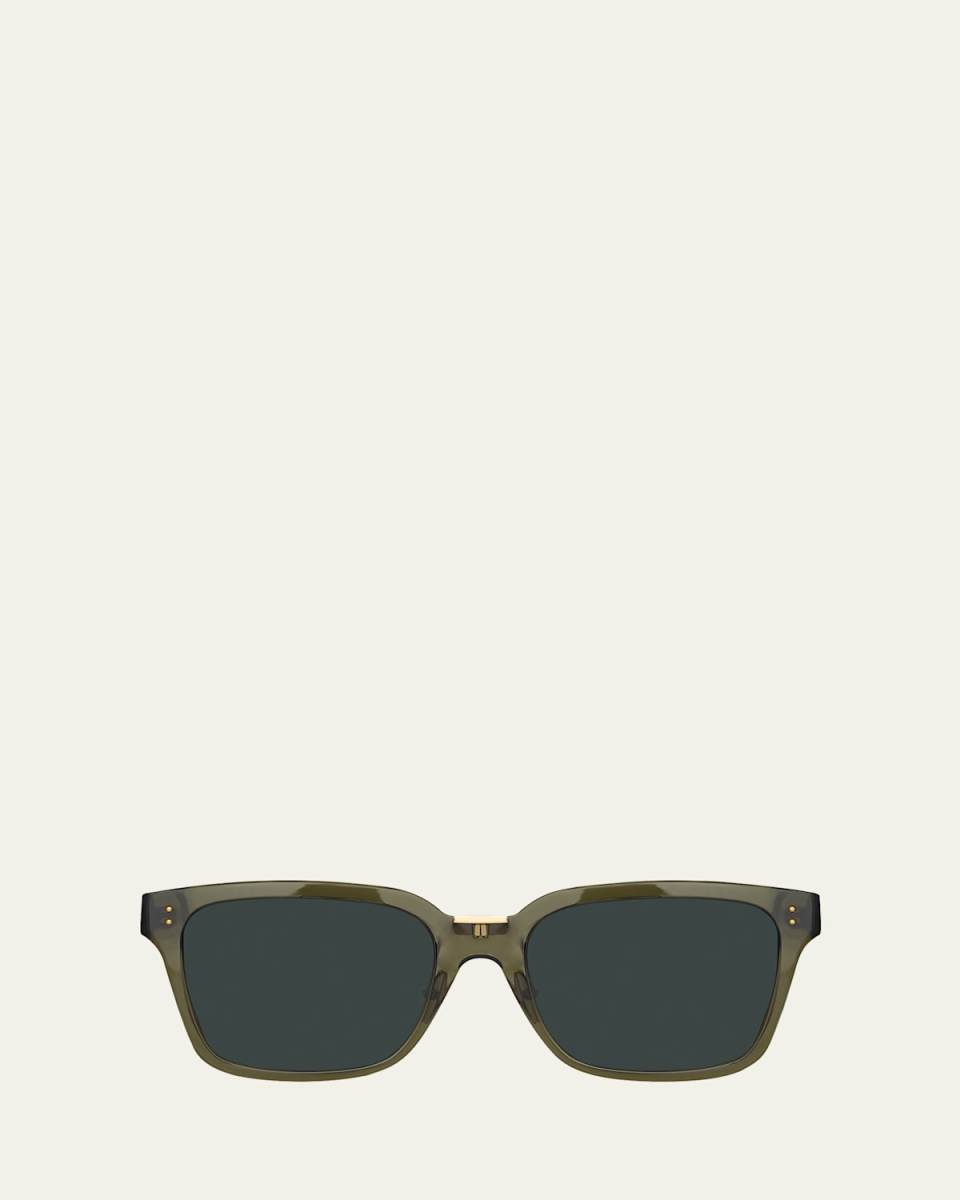 Semi-Transparent Square Acetate & Nylon Sunglasses