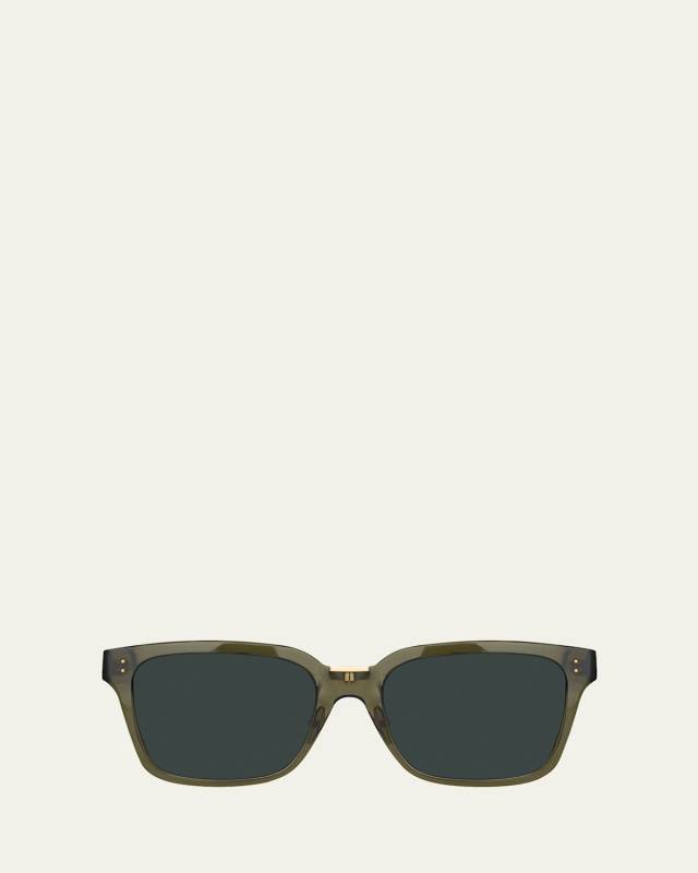 Semi-Transparent Square Acetate & Nylon Sunglasses
