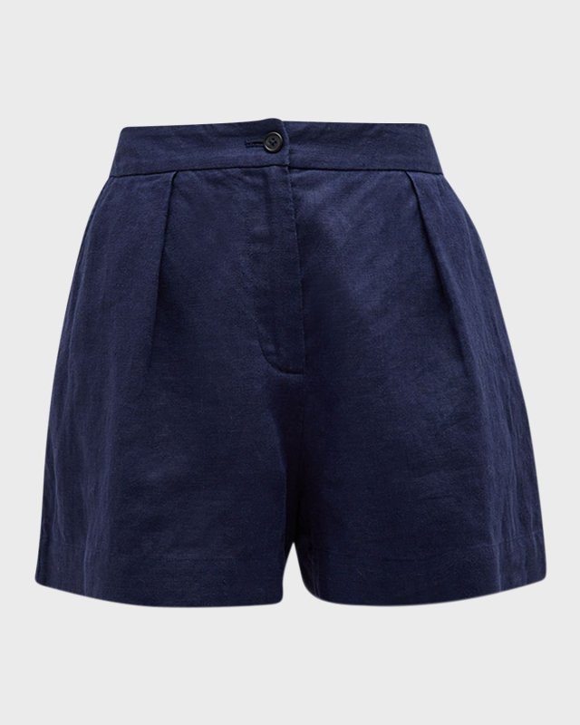 Linen Pleated Shorts
