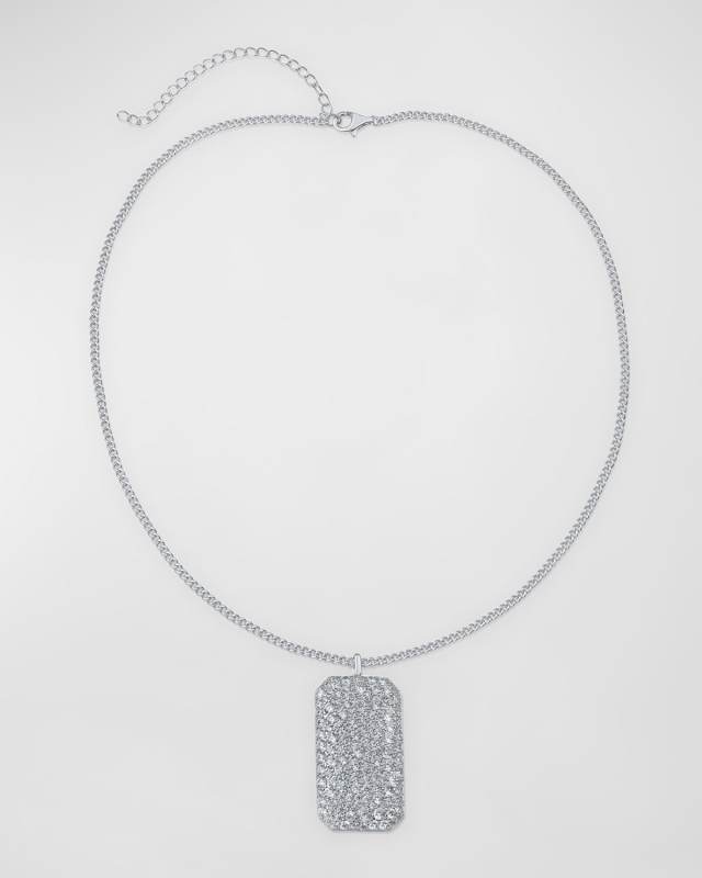 Multi-Size Cubic Zirconia Cluster Tag Necklace