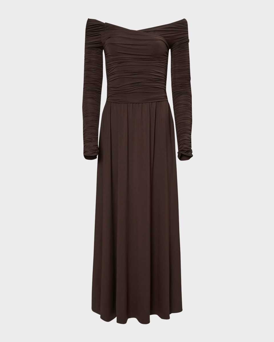 Charlotte Ruched Off-Shoulder Dress