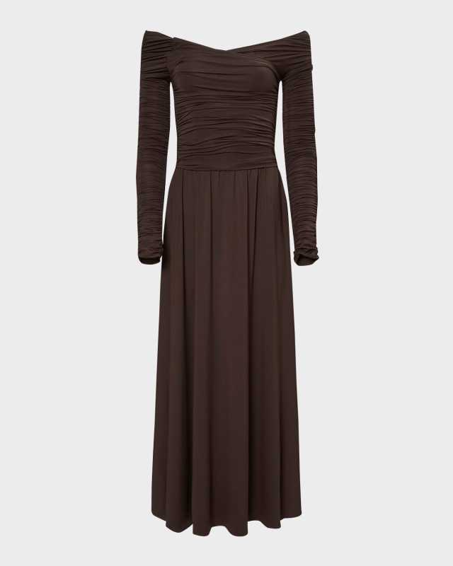 Charlotte Ruched Off-Shoulder Dress