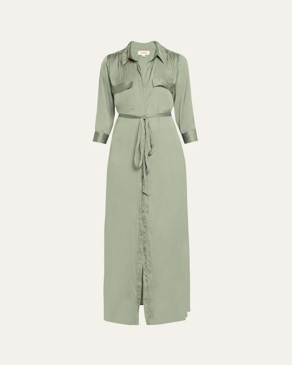 Cammi Silky Maxi Shirtdress