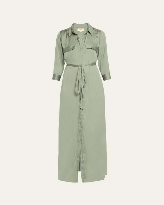 Cammi Silky Maxi Shirtdress