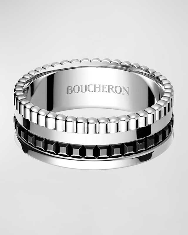 Quatre 18K White Gold Black Edition Small Band Ring