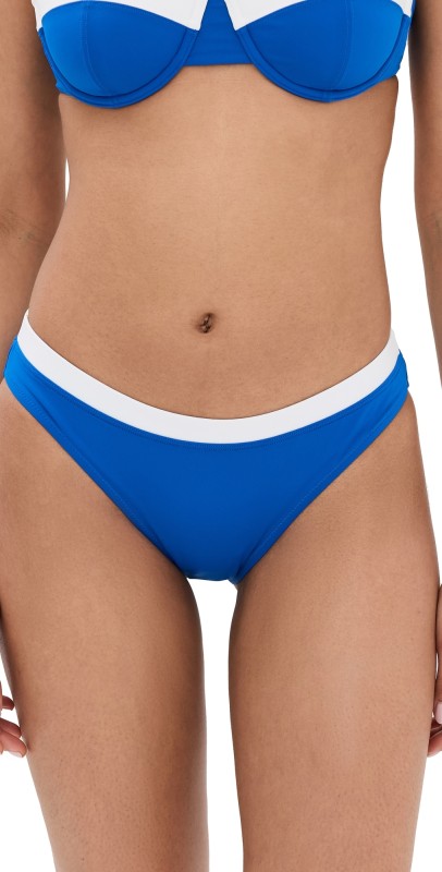 STAUD Gemma Bikini Bottoms Sapphire/White