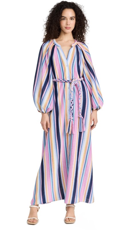 Charina Sarte Eivissa Tunic Dress Blue/Pink Stripes