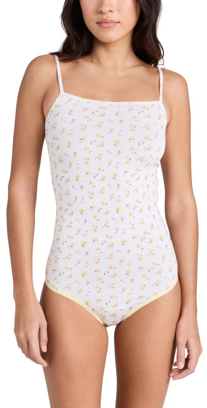 Stripe & Stare Stripe and Stare x Camille Charriere Spaghetti Bodysuit Blume Print Multi