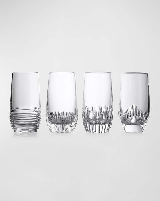 Mixed Mixology Highball Glasses, Set of 4