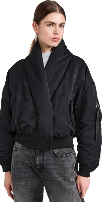 Alpha Industries Shawl Collar Flight Jacket Black