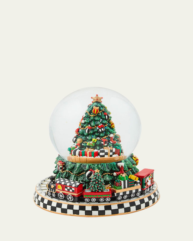 Cozy Christmas Tree Train Snow Globe