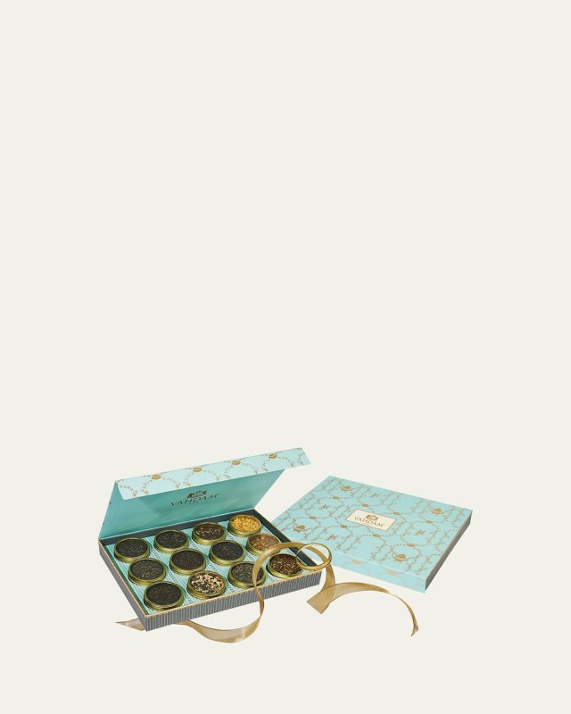 Bloom - Luxurious Tea Gift Set 12 Signature Teas Packed In Gold Tin Caddies