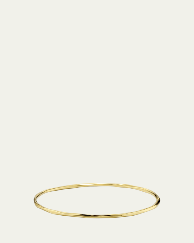 Thin Faceted Bangle in 18K Gol