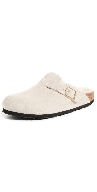 Birkenstock Boston Shearling Clogs Antique White/Antique White
