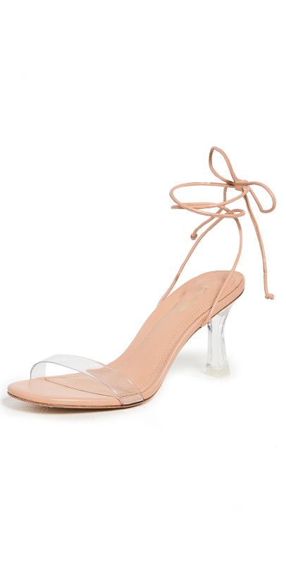 Larroude Gloria Sandals Vinyl Clear/Kid Skin Tan