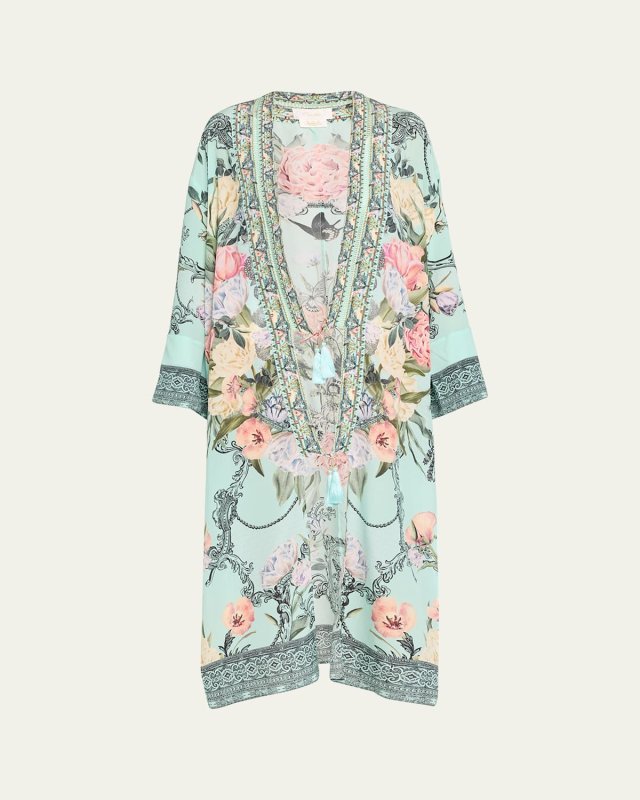Petal Promise Land Long Kimono with Neckbands