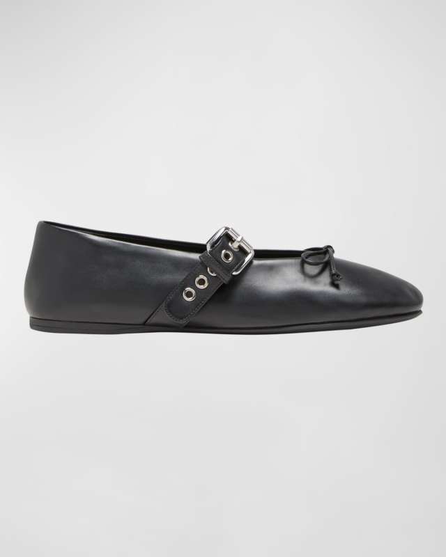 Leather Mary Jane Ballerina Flats