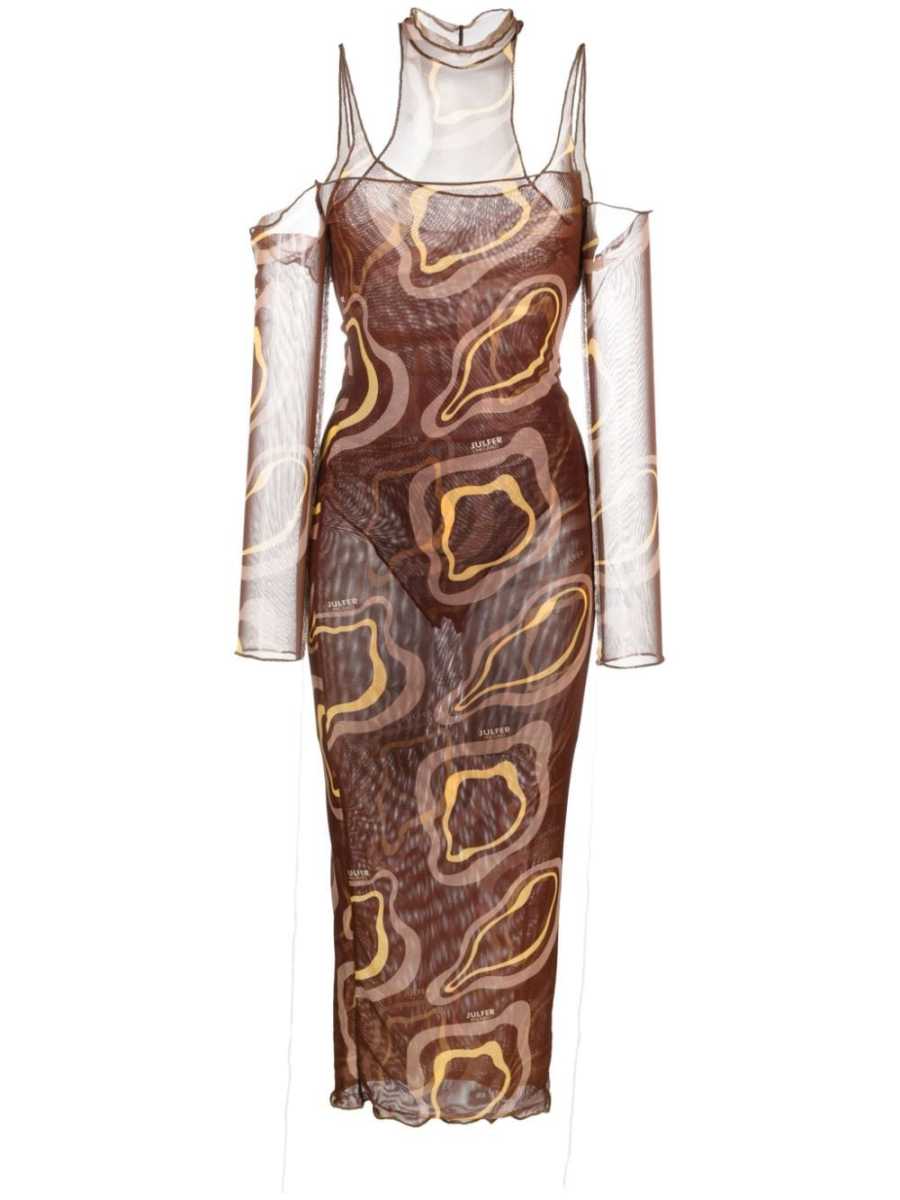 Janet abstract-print midi dress