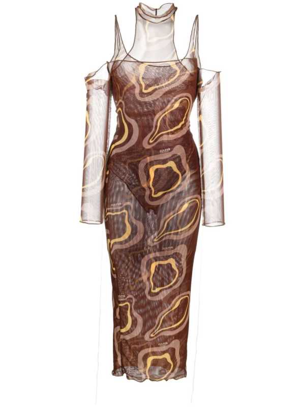 Janet abstract-print midi dress