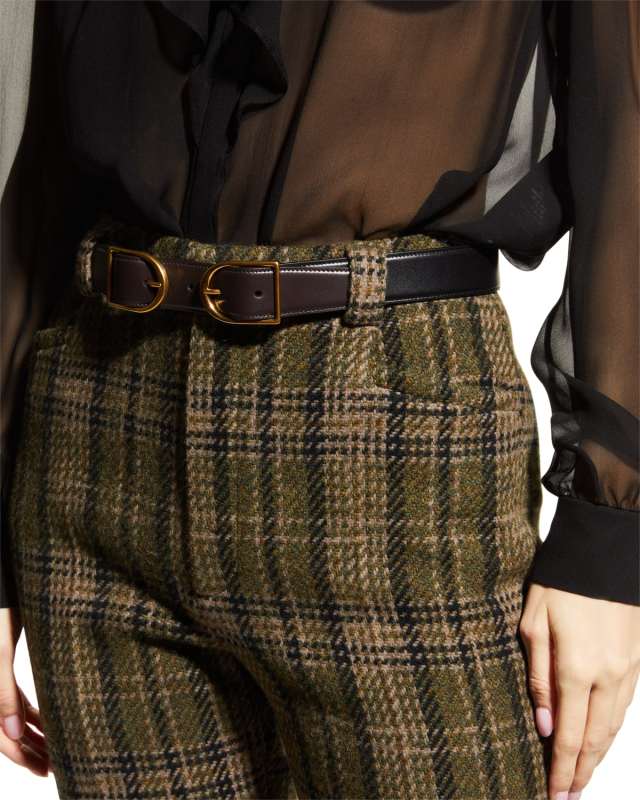 Double Buckle Leather Belt