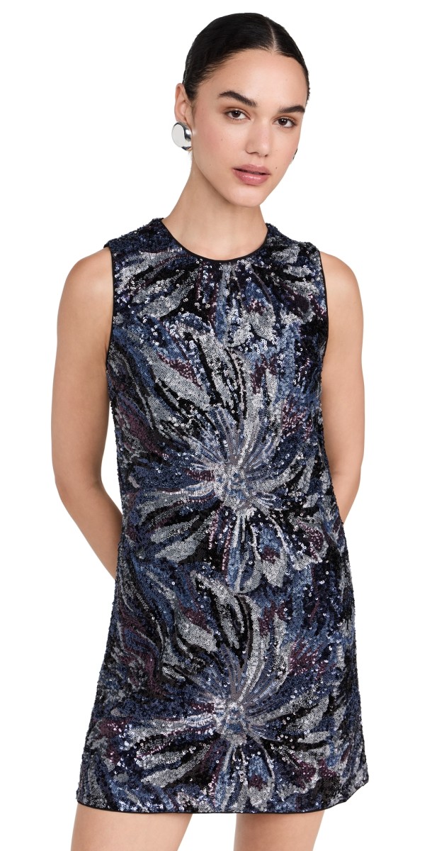 Le Superbe Day Shifter Dress Midnight Abstract Floral