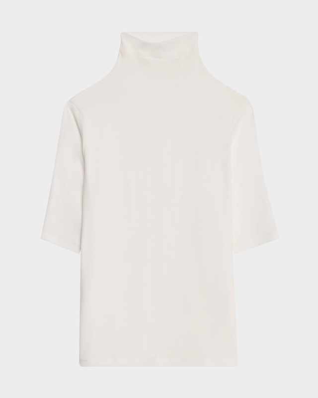 Elbow-Sleeve Turtleneck Top