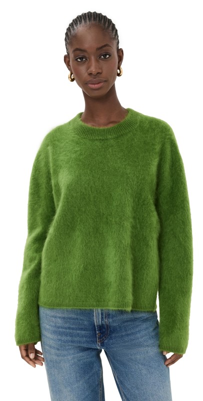 LISA YANG Natalia Cashmere Sweater Matcha Brushed