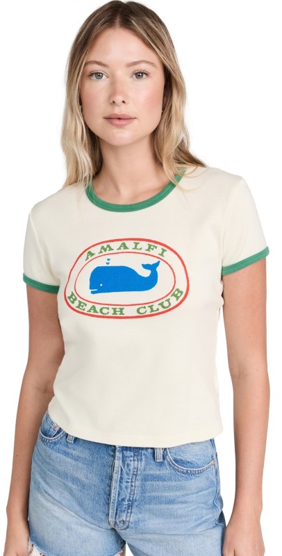 MOTHER The Itty Bitty Ringer Tee AHC/Amalfi Beach Coast
