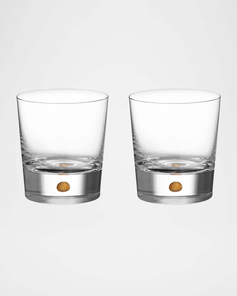 Intermezzo Gold Double Old Fashion Glasses, Set of 2