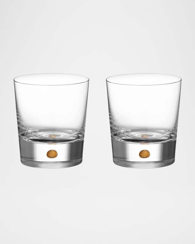 Intermezzo Gold Double Old Fashion Glasses, Set of 2