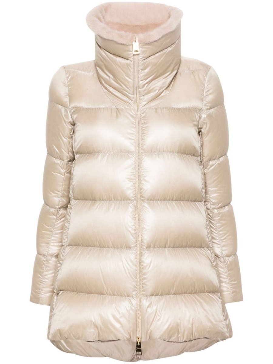faux-fur collar padded jacket