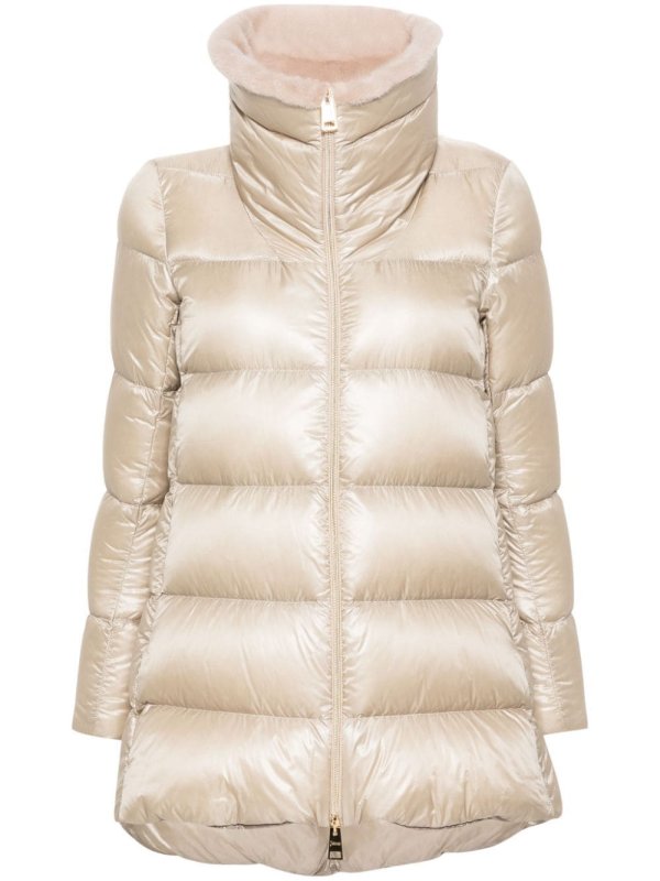 faux-fur collar padded jacket