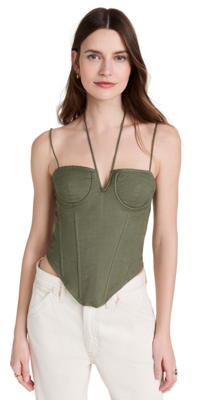 Lioness Del Gato Corset Top Khaki