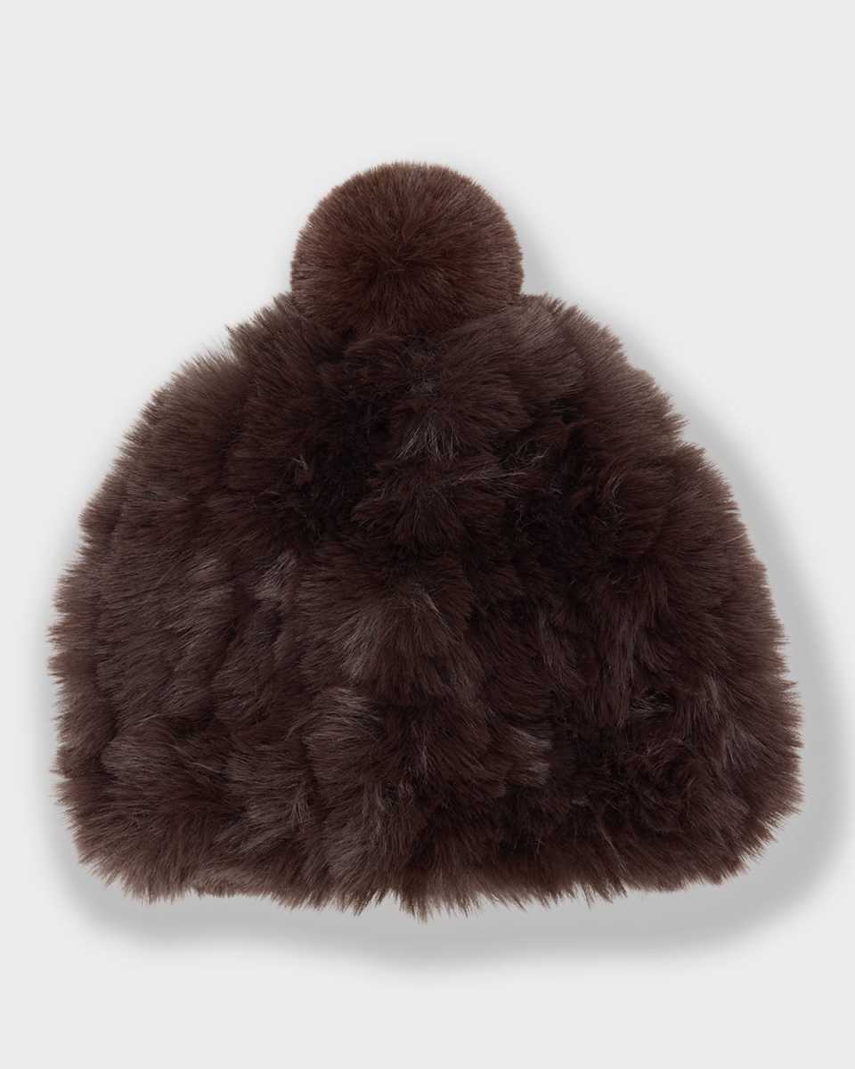 Pom Faux Rex Fur Beanie