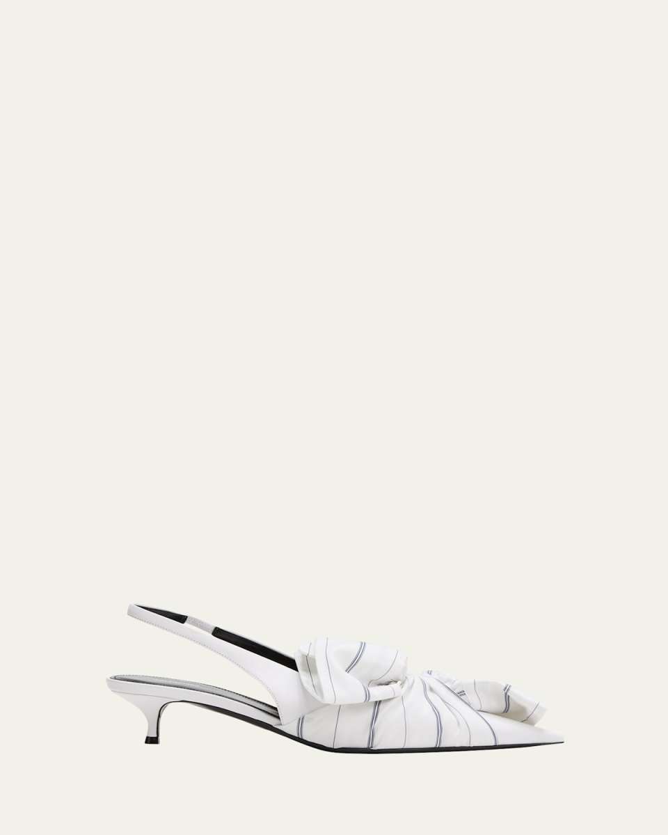 Sleeve Knotted Twist Slingback Ballerina Pumps