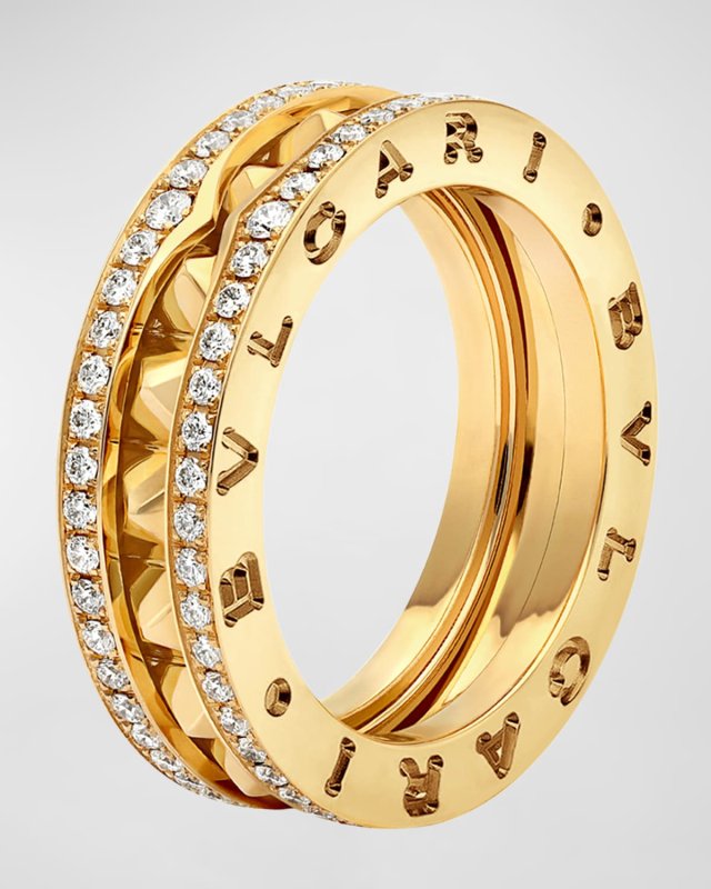 B. Zero1 18K Yellow Gold Diamond Edge Ring