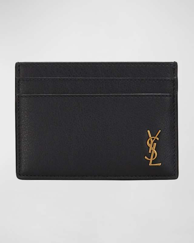 YSL Tiny Monogram Card Case in Smooth Leather