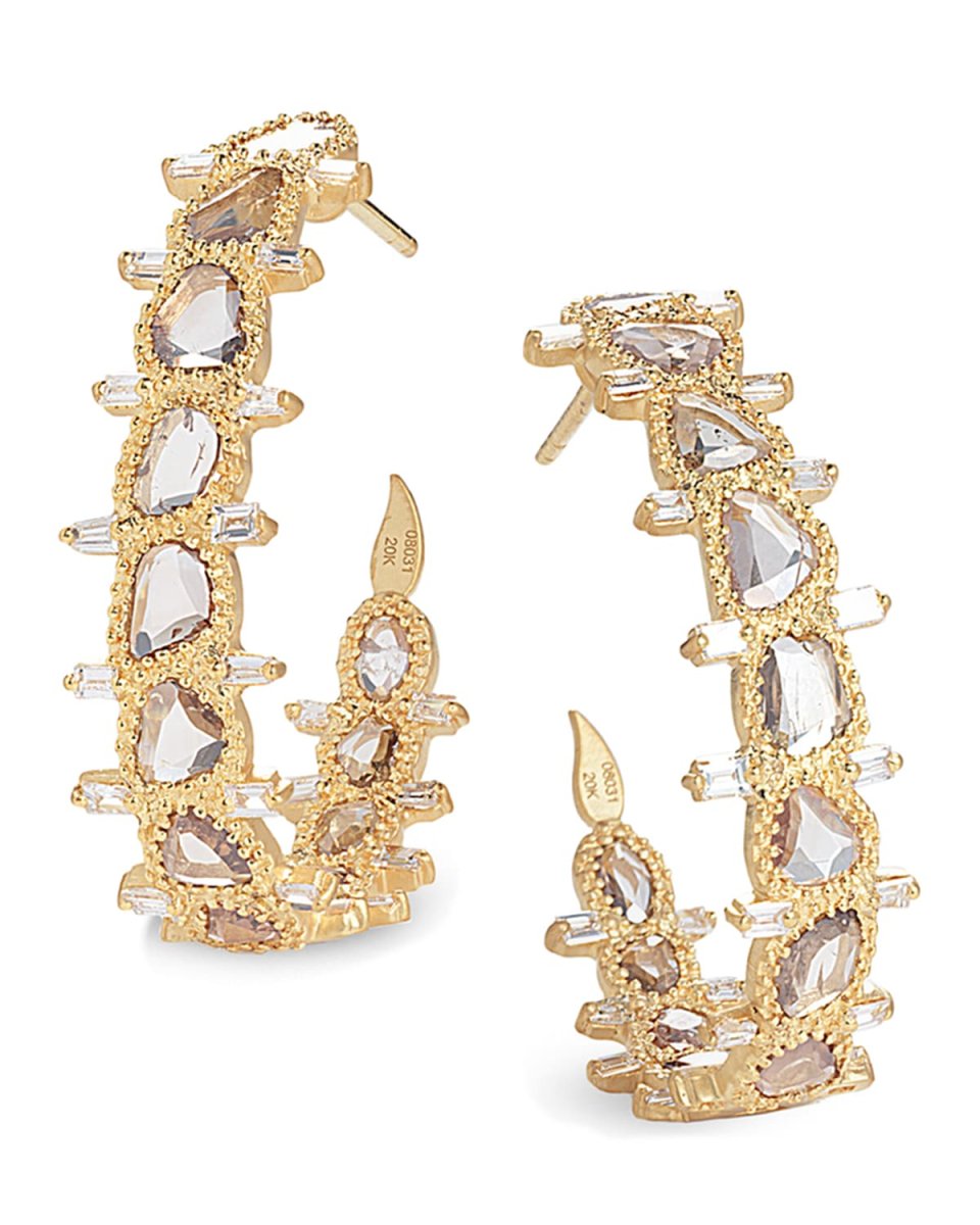 Luminosity 20K Medium Diamond Hoop Earrings