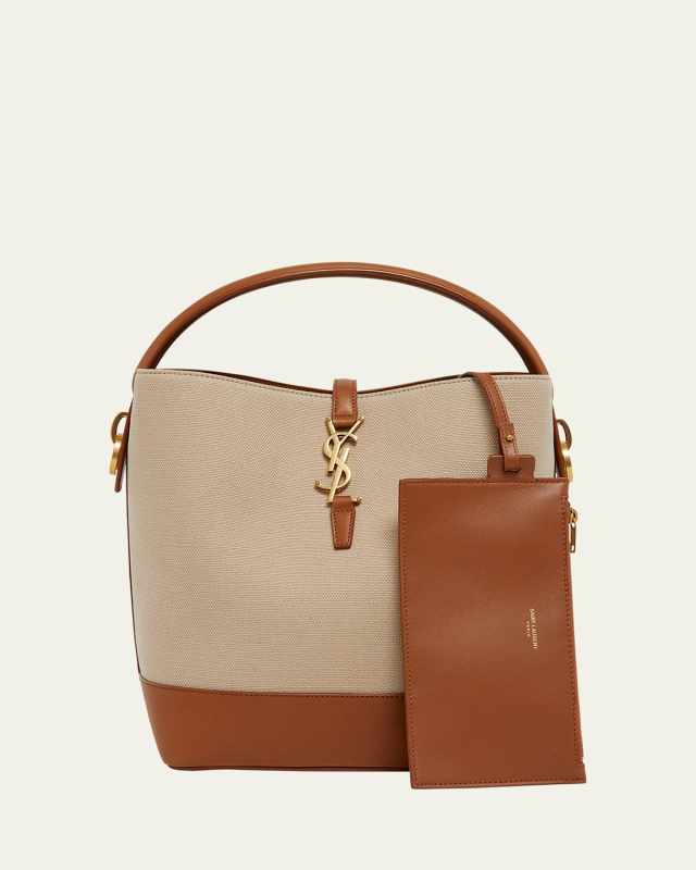 Le 37 YSL Bucket Bag in Canvas and Leather