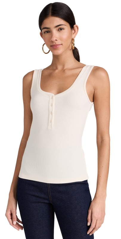 L'AGENCE Kate Henley Tank Top Ecru