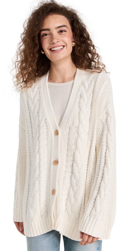 Jenni Kayne Cable Cardigan Ivory