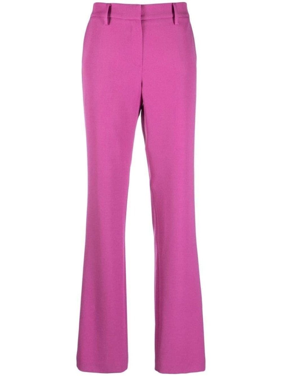 straight-leg wool trousers