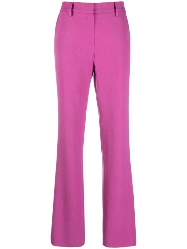 straight-leg wool trousers