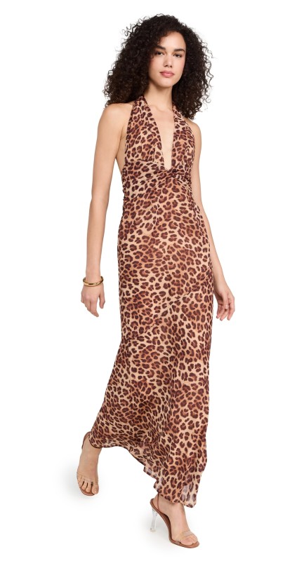 Runaway the Label Tenaya Maxi Dress Leopard Print