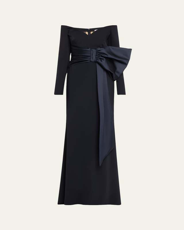 Kate Off-The-Shoulder Bow Trumpet Gown