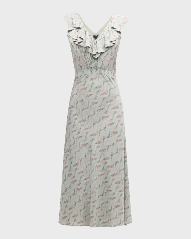 Shona Floral Ruffle Midi Dress