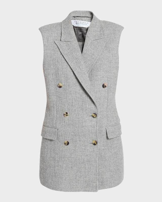 Mayte Cashmere-Blend Blazer Vest